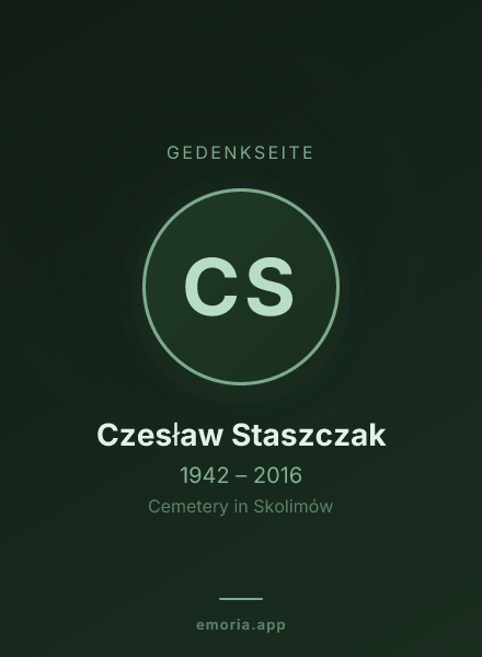 Gedenkportrait von Czesław Staszczak