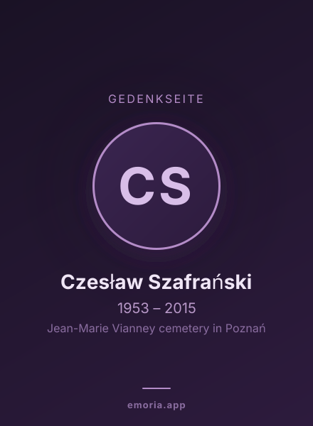 Gedenkportrait von Czesław Szafrański