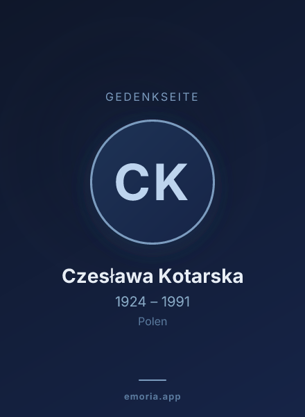 Gedenkportrait von Czesława Kotarska