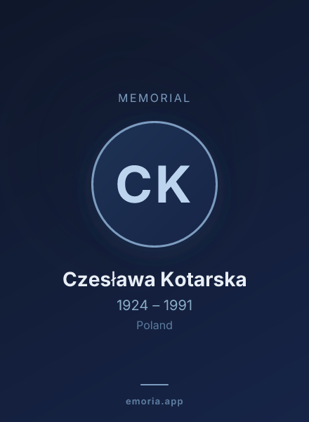 Memorial portrait of Czesława Kotarska