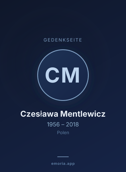 Gedenkportrait von Czesława Mentlewicz