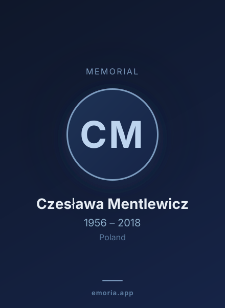 Memorial portrait of Czesława Mentlewicz