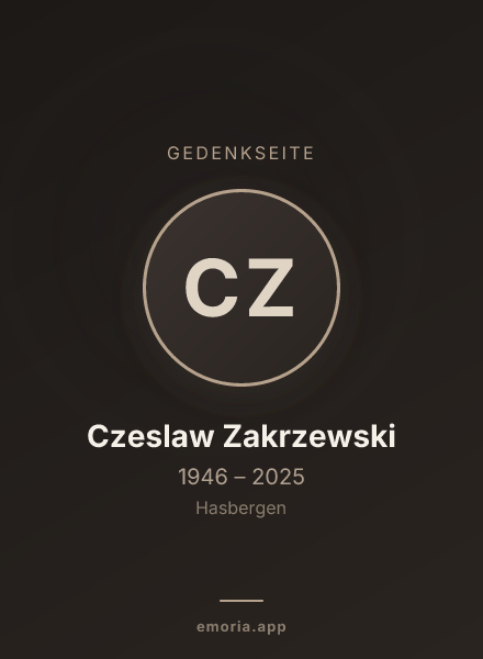 Gedenkportrait von Czeslaw Zakrzewski