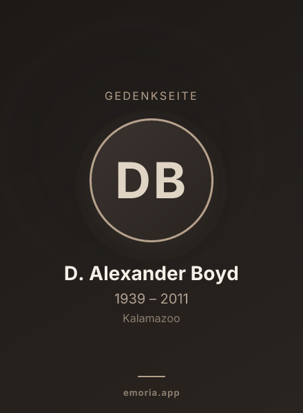 Gedenkportrait von D. Alexander Boyd