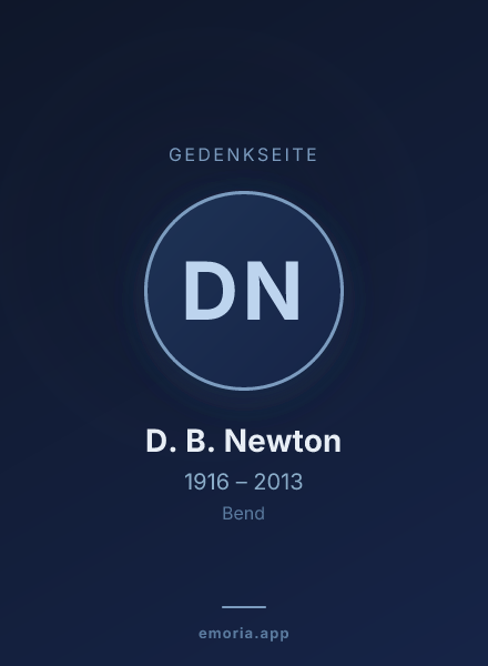 Gedenkportrait von D. B. Newton