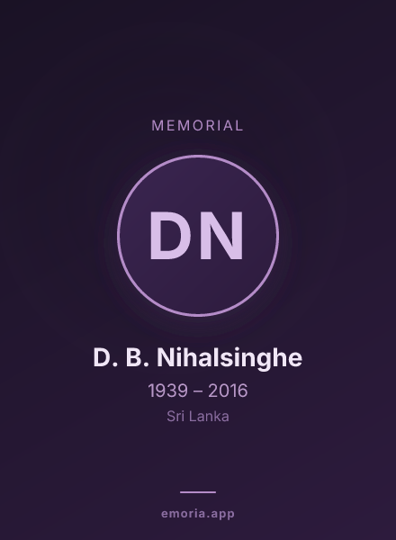 Memorial portrait of D. B. Nihalsinghe
