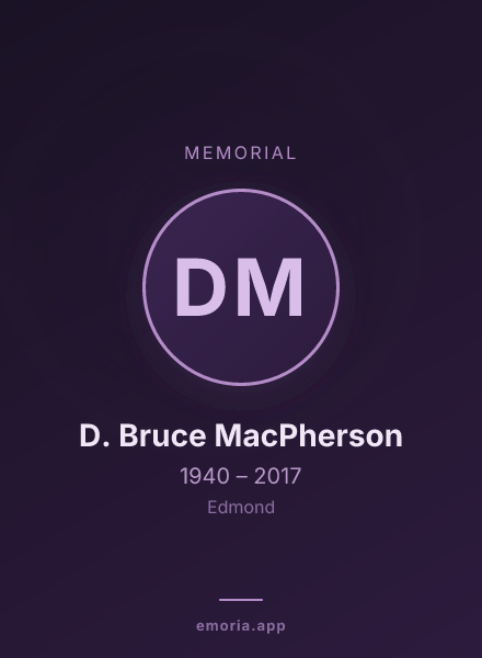 Memorial portrait of D. Bruce MacPherson