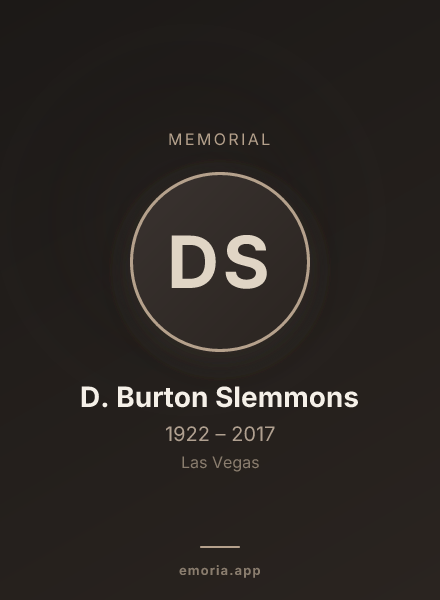 Memorial portrait of D. Burton Slemmons