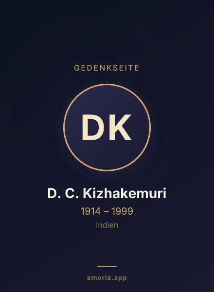 Gedenkportrait von D. C. Kizhakemuri