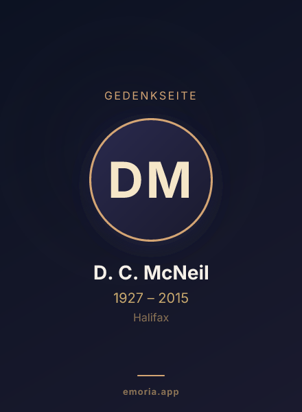Gedenkportrait von D. C. McNeil