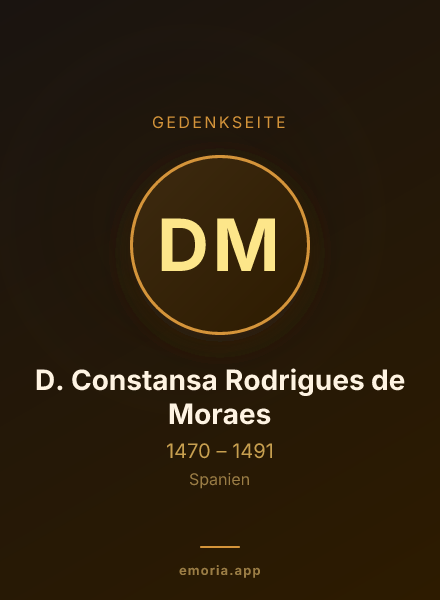 Gedenkportrait von D. Constansa Rodrigues de Moraes