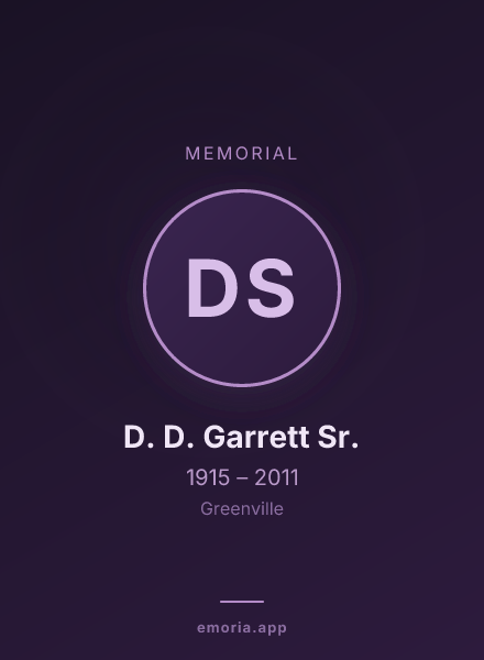 Memorial portrait of D. D. Garrett Sr.
