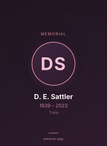Memorial portrait of D. E. Sattler