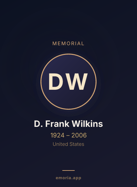 Memorial portrait of D. Frank Wilkins
