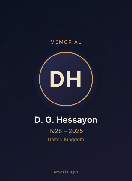 Memorial portrait of D. G. Hessayon