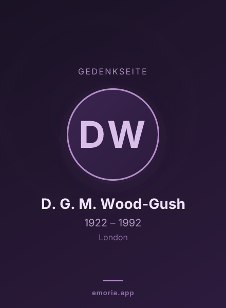Gedenkportrait von D. G. M. Wood-Gush