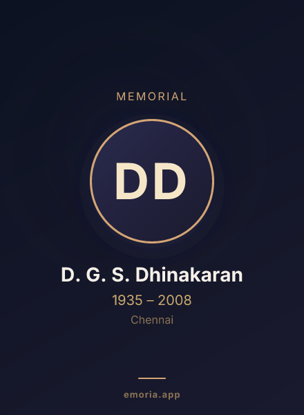 Memorial portrait of D. G. S. Dhinakaran