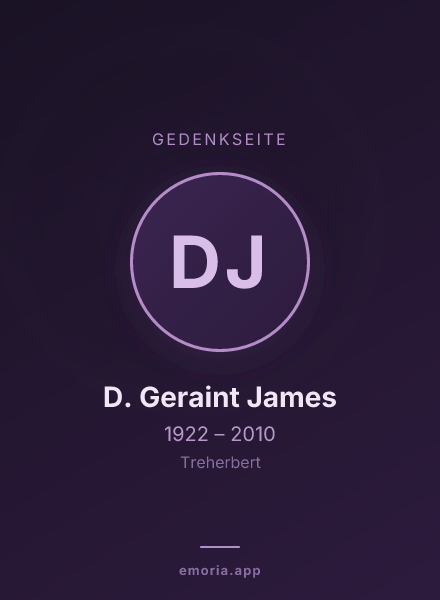 Gedenkportrait von D. Geraint James