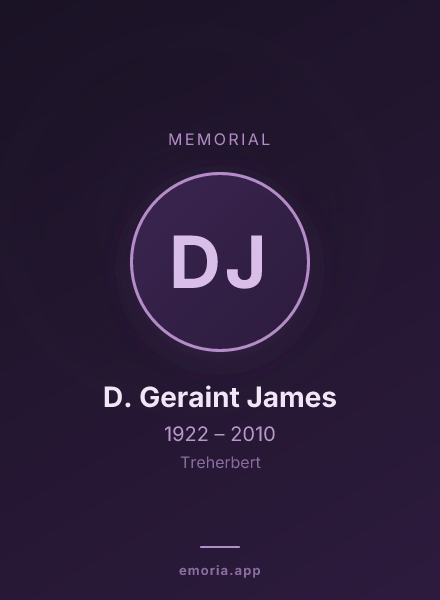 Memorial portrait of D. Geraint James