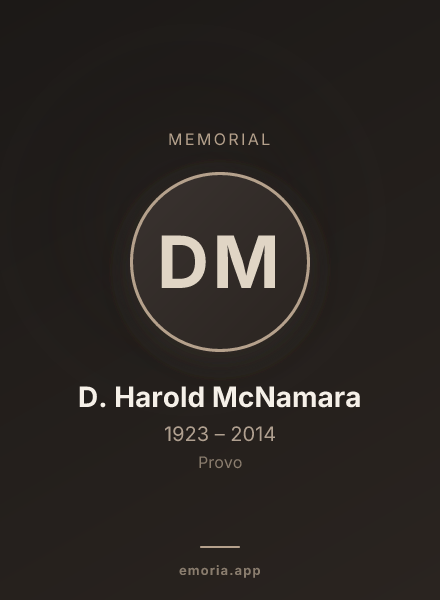 Memorial portrait of D. Harold McNamara