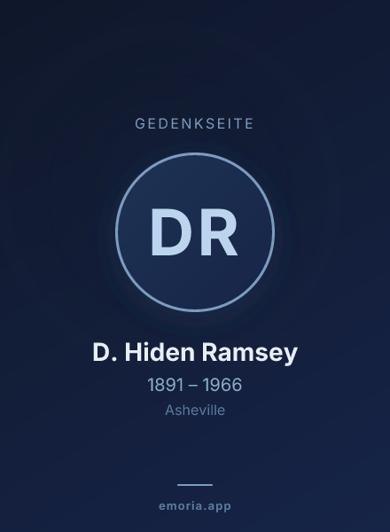 Gedenkportrait von D. Hiden Ramsey