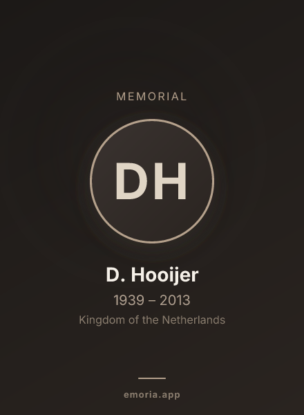 Memorial portrait of D. Hooijer