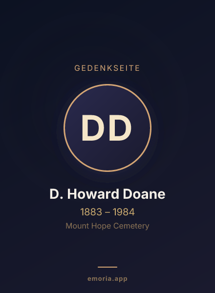 Gedenkportrait von D. Howard Doane