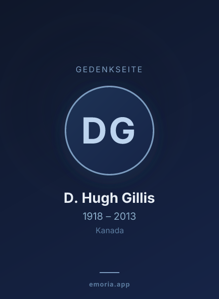 Gedenkportrait von D. Hugh Gillis