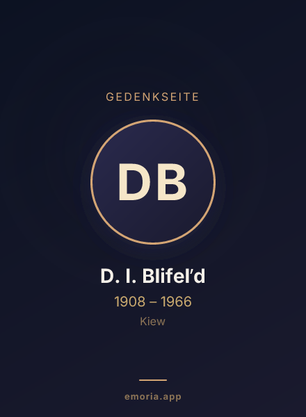 Gedenkportrait von D. I. Blifelʹd