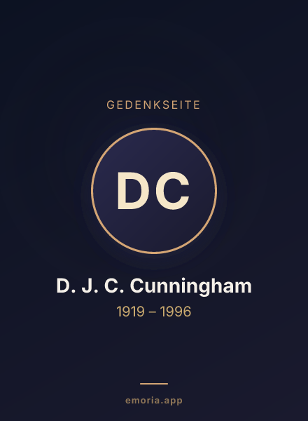 Gedenkportrait von D. J. C. Cunningham
