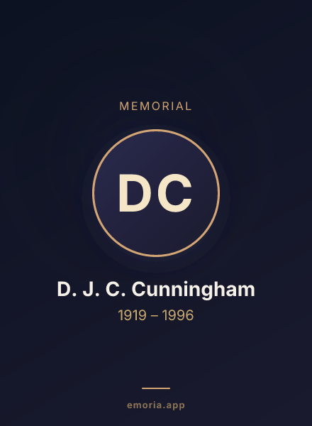 Memorial portrait of D. J. C. Cunningham