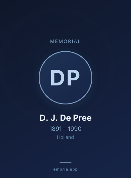 Memorial portrait of D. J. De Pree