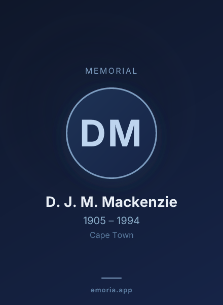 Memorial portrait of D. J. M. Mackenzie