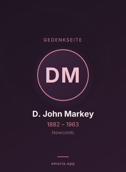 Gedenkportrait von D. John Markey