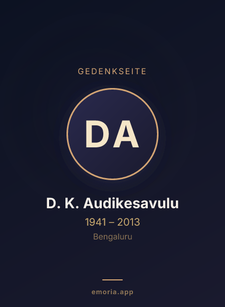 Gedenkportrait von D. K. Audikesavulu