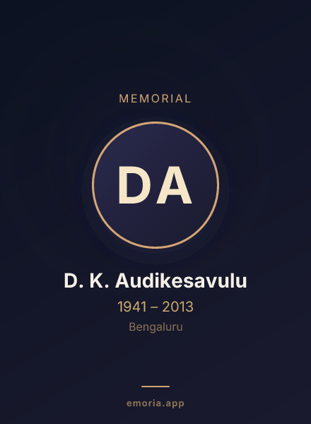 Memorial portrait of D. K. Audikesavulu