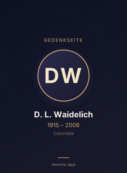 Gedenkportrait von D. L. Waidelich