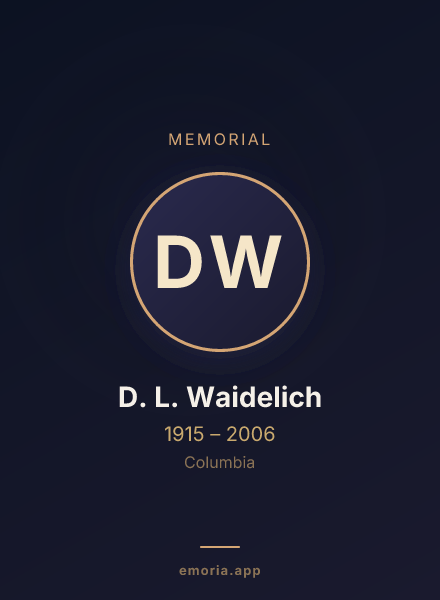 Memorial portrait of D. L. Waidelich