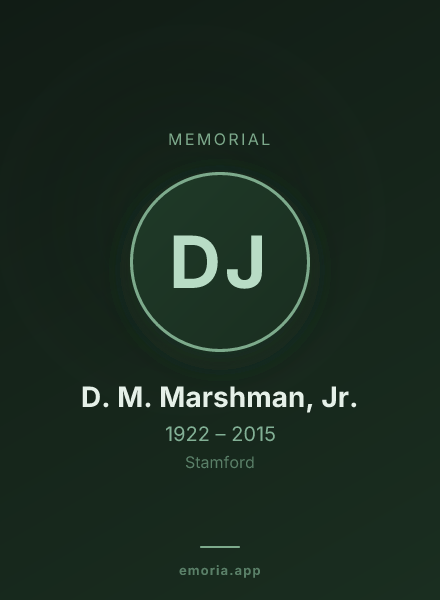 Memorial portrait of D. M. Marshman, Jr.