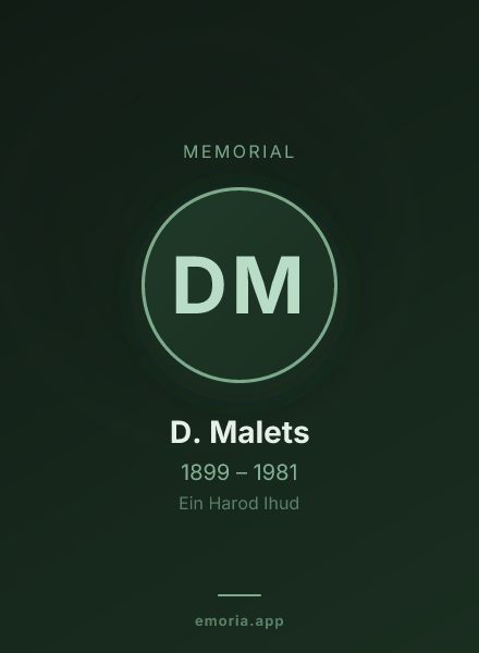 Memorial portrait of D. Malets