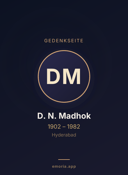 Gedenkportrait von D. N. Madhok