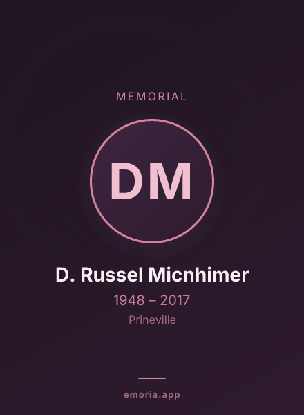 Memorial portrait of D. Russel Micnhimer
