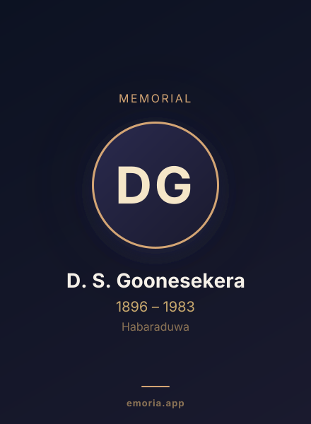 Memorial portrait of D. S. Goonesekera