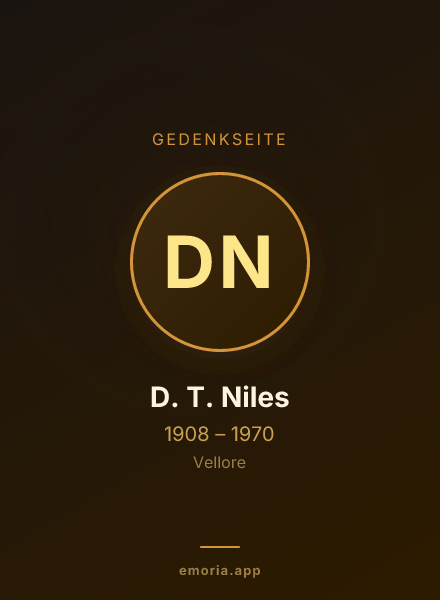 Gedenkportrait von D. T. Niles