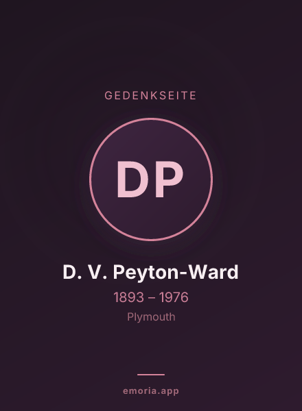 Gedenkportrait von D. V. Peyton-Ward