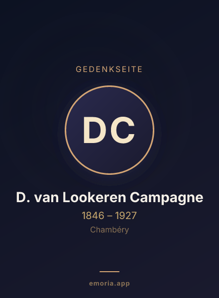 Gedenkportrait von D. van Lookeren Campagne