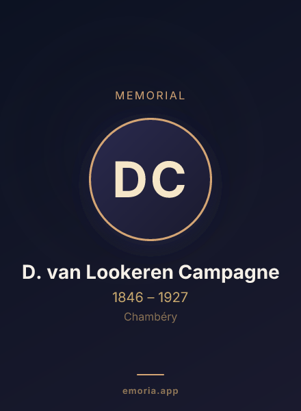 Memorial portrait of D. van Lookeren Campagne