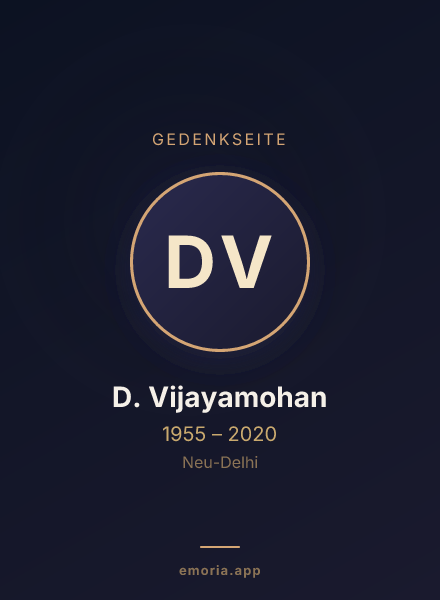 Gedenkportrait von D. Vijayamohan