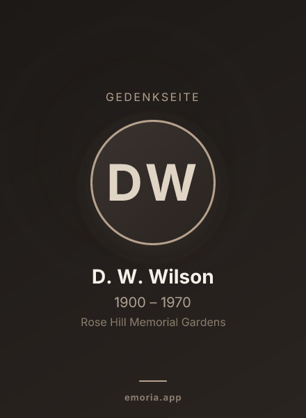 Gedenkportrait von D. W. Wilson
