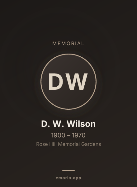 Memorial portrait of D. W. Wilson